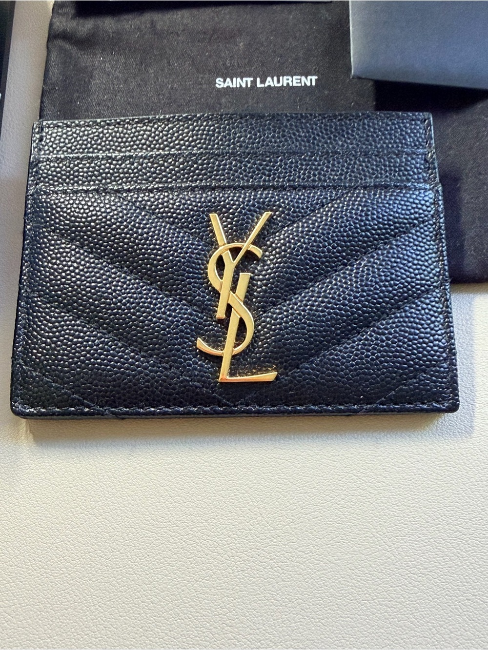 Saint Laurent Cassandre Matelasse Black Card Holder - Picture 3 of 9